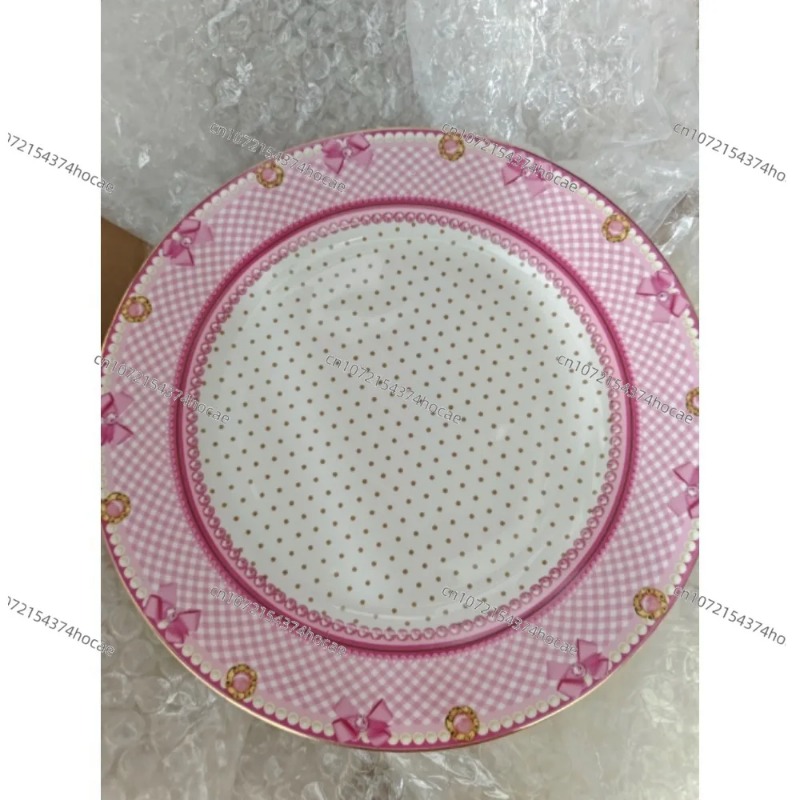 Home Cooking Dishes - Pink Heart Shaped Ceramic Plate Lace