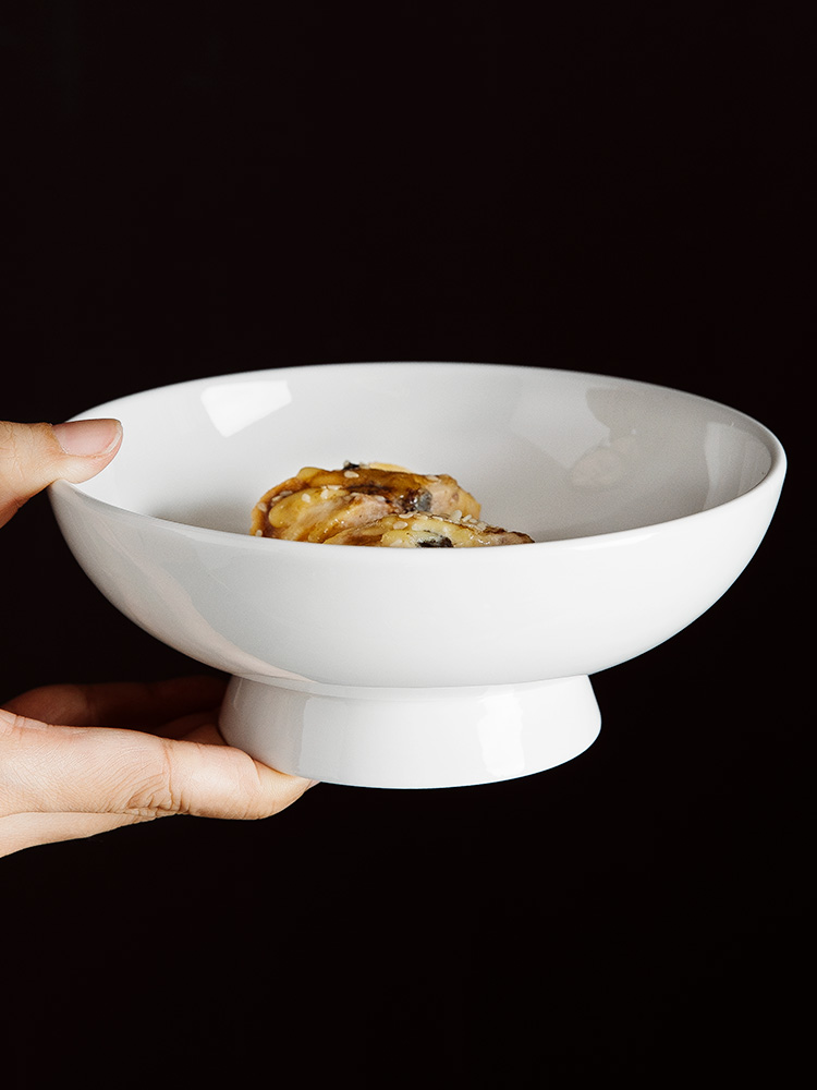Home Cooking Dishes - Pure White Ceramic Pastry Fruit Cake