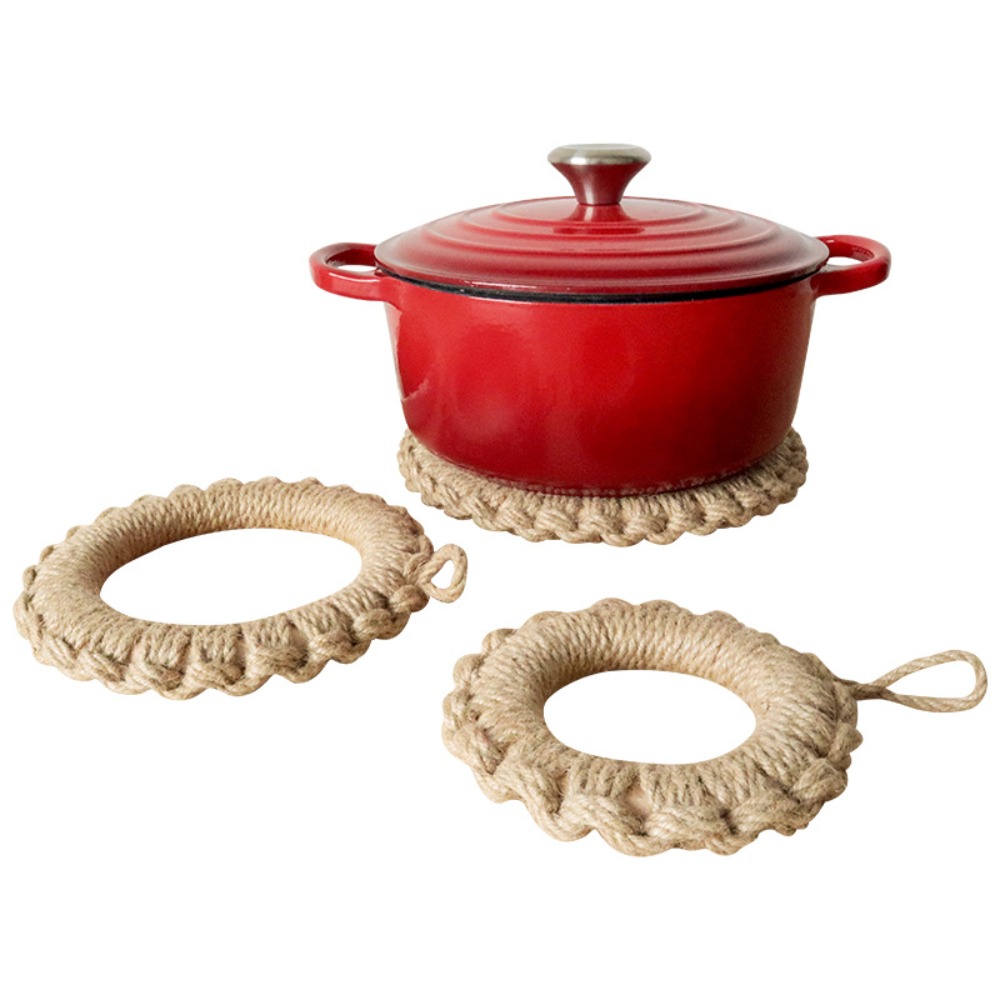 2Pcs Rustic Jute Woven Trivets - đánh giá và giá Dosa Pan Iron