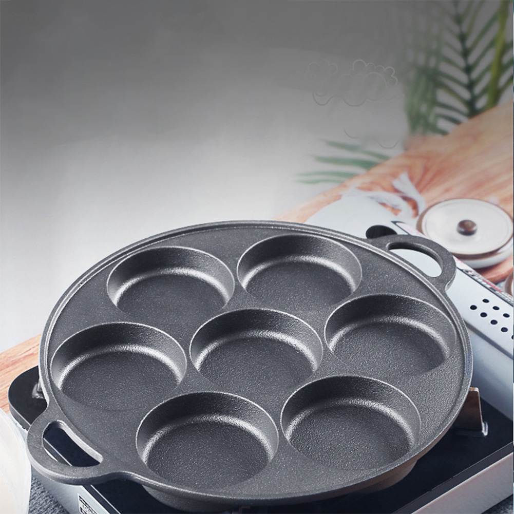 7 Hole Frying Pot Cast Iron No - đánh giá và giá Dosa Pan Iron