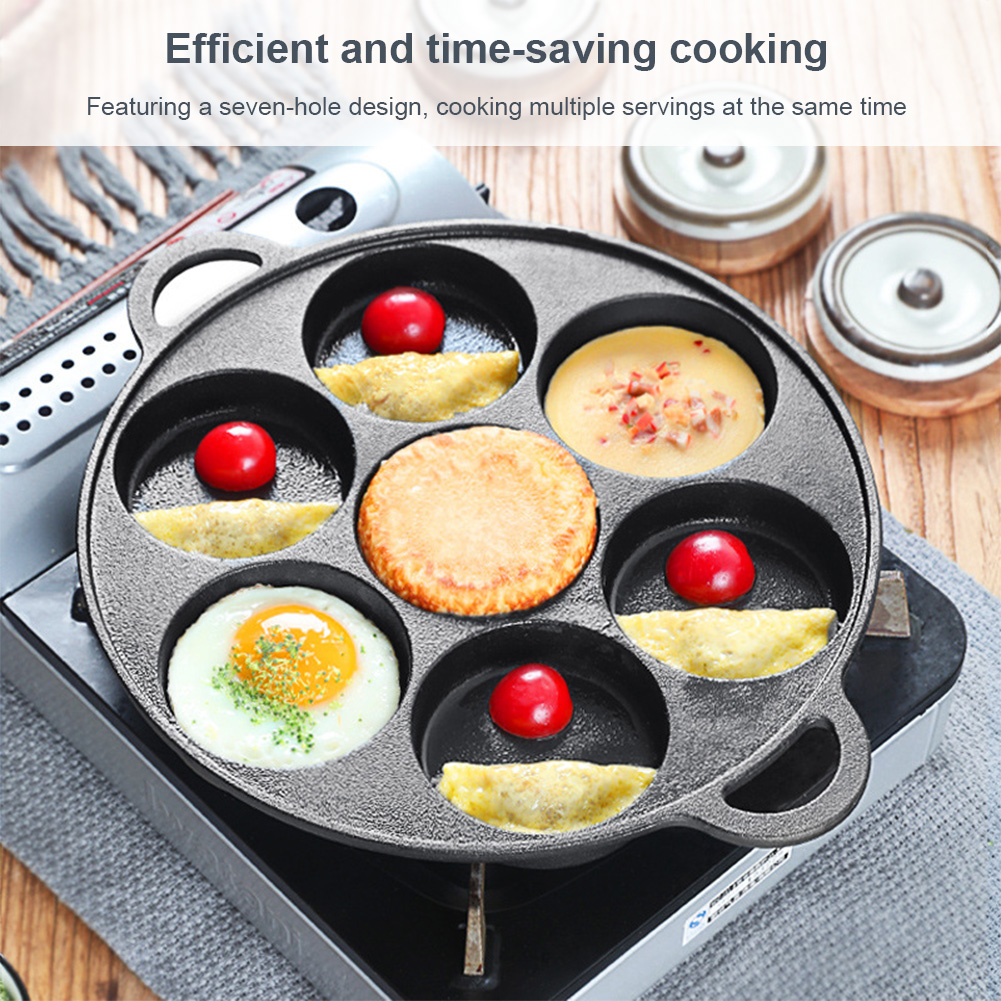 7 Hole Frying Pot Cast Iron No - đánh giá và giá Dosa Pan Iron